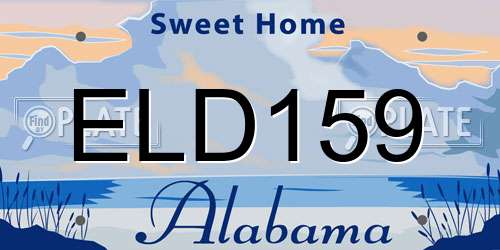 ELD159 Alabama License Plate