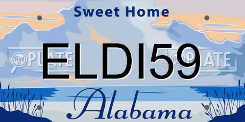 ELDI59 Alabama License Plate