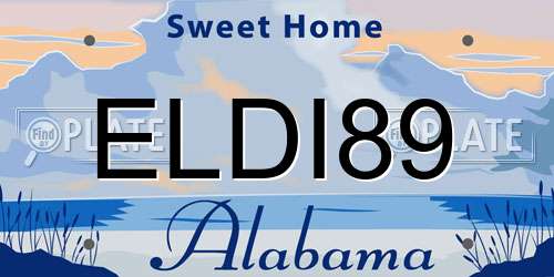 ELDI89 Alabama License Plate