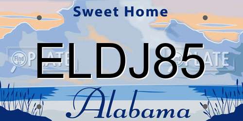ELDJ85 Alabama License Plate