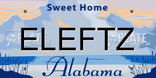 ELEFTZ Alabama License Plate