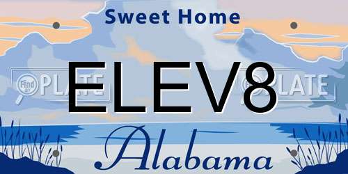 ELEV8 Alabama License Plate