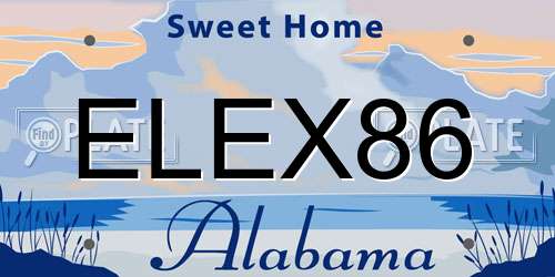 ELEX86 Alabama License Plate
