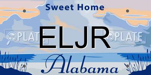 ELJR Alabama License Plate