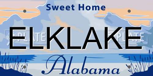 ELKLAKE Alabama License Plate