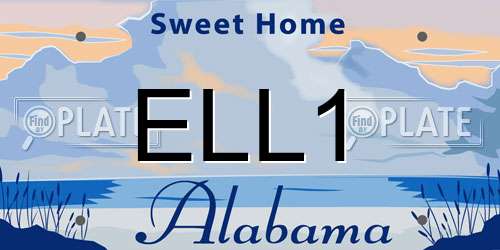 ELL1 Alabama License Plate