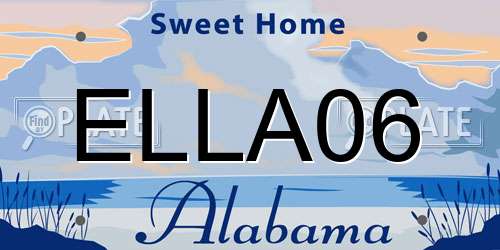 ELLA06 Alabama License Plate