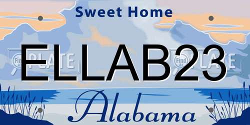 ELLAB23 Alabama License Plate