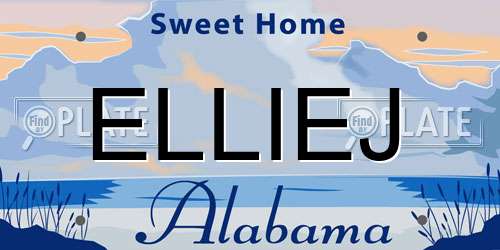 ELLIEJ Alabama License Plate