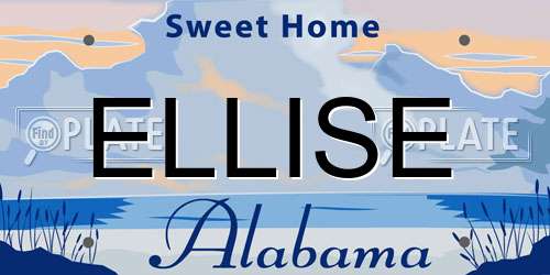 ELLISE Alabama License Plate