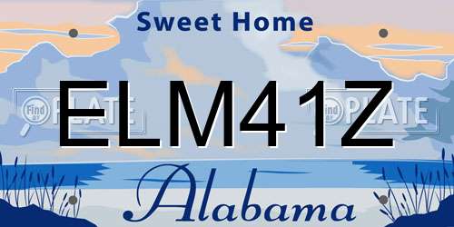 ELM41Z Alabama License Plate
