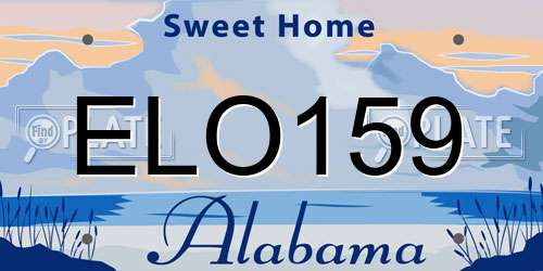 ELO159 Alabama License Plate