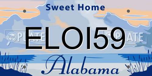 ELOI59 Alabama License Plate