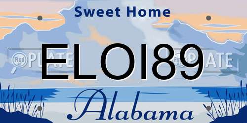 ELOI89 Alabama License Plate