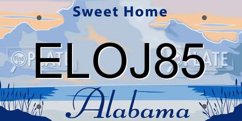 ELOJ85 Alabama License Plate