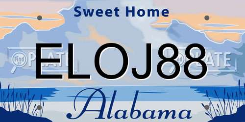 ELOJ88 Alabama License Plate