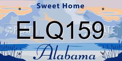 ELQ159 Alabama License Plate