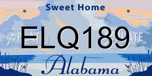 ELQ189 Alabama License Plate