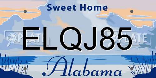 ELQJ85 Alabama License Plate