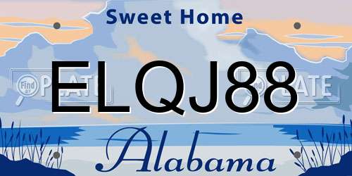 ELQJ88 Alabama License Plate