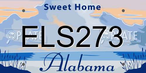 ELS273 Alabama License Plate