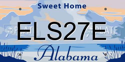 ELS27E Alabama License Plate