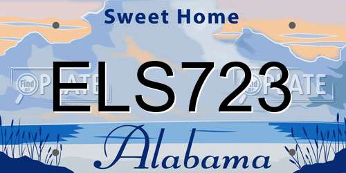 ELS723 Alabama License Plate