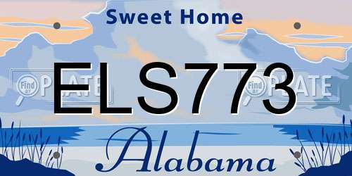 ELS773 Alabama License Plate