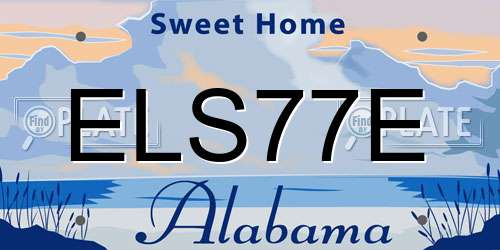 ELS77E Alabama License Plate
