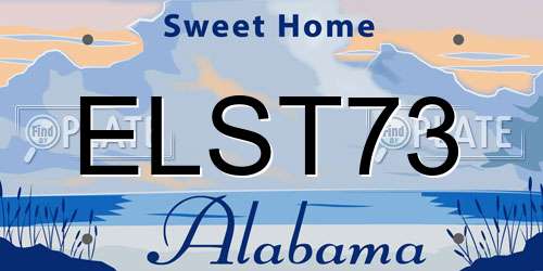 ELST73 Alabama License Plate