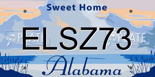 ELSZ73 Alabama License Plate