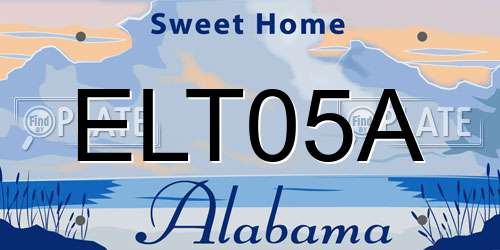 ELT05A Alabama License Plate