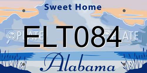 ELT084 Alabama License Plate