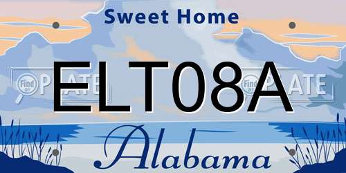 ELT08A Alabama License Plate