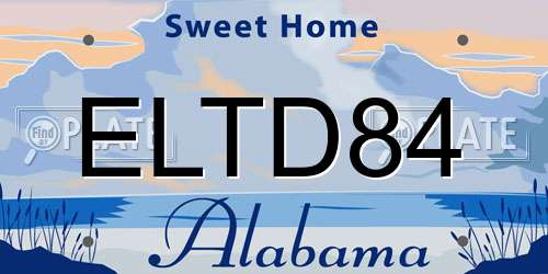 ELTD84 Alabama License Plate