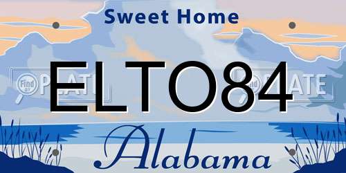 ELTO84 Alabama License Plate