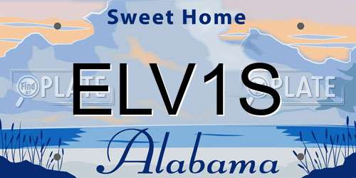 ELV1S Alabama License Plate