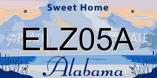 ELZ05A Alabama License Plate