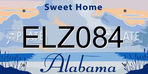 ELZ084 Alabama License Plate