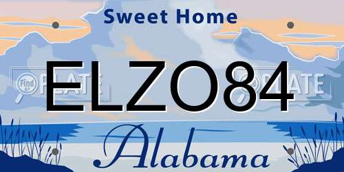 ELZO84 Alabama License Plate
