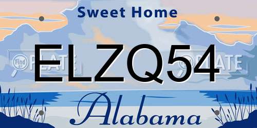 ELZQ54 Alabama License Plate