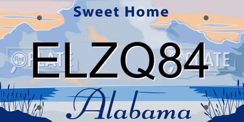 ELZQ84 Alabama License Plate