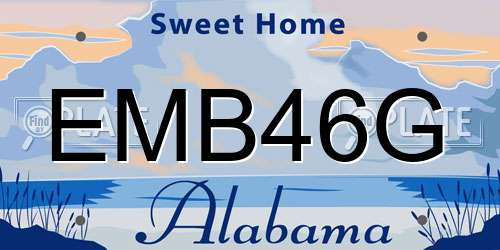 EMB46G Alabama License Plate