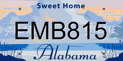 EMB815 Alabama License Plate