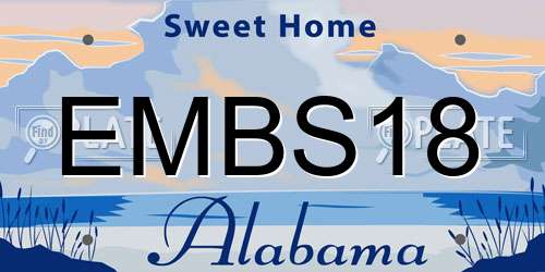 EMBS18 Alabama License Plate
