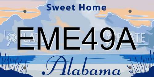 EME49A Alabama License Plate