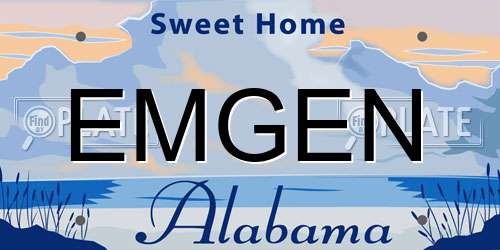 EMGEN Alabama License Plate