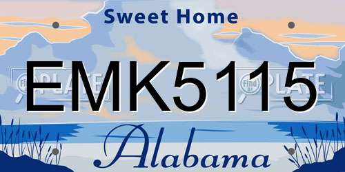 EMK5115 Alabama License Plate