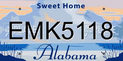EMK5118 Alabama License Plate