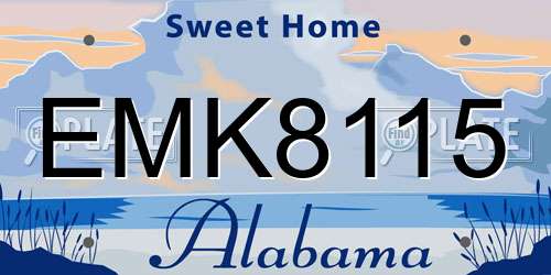 EMK8115 Alabama License Plate